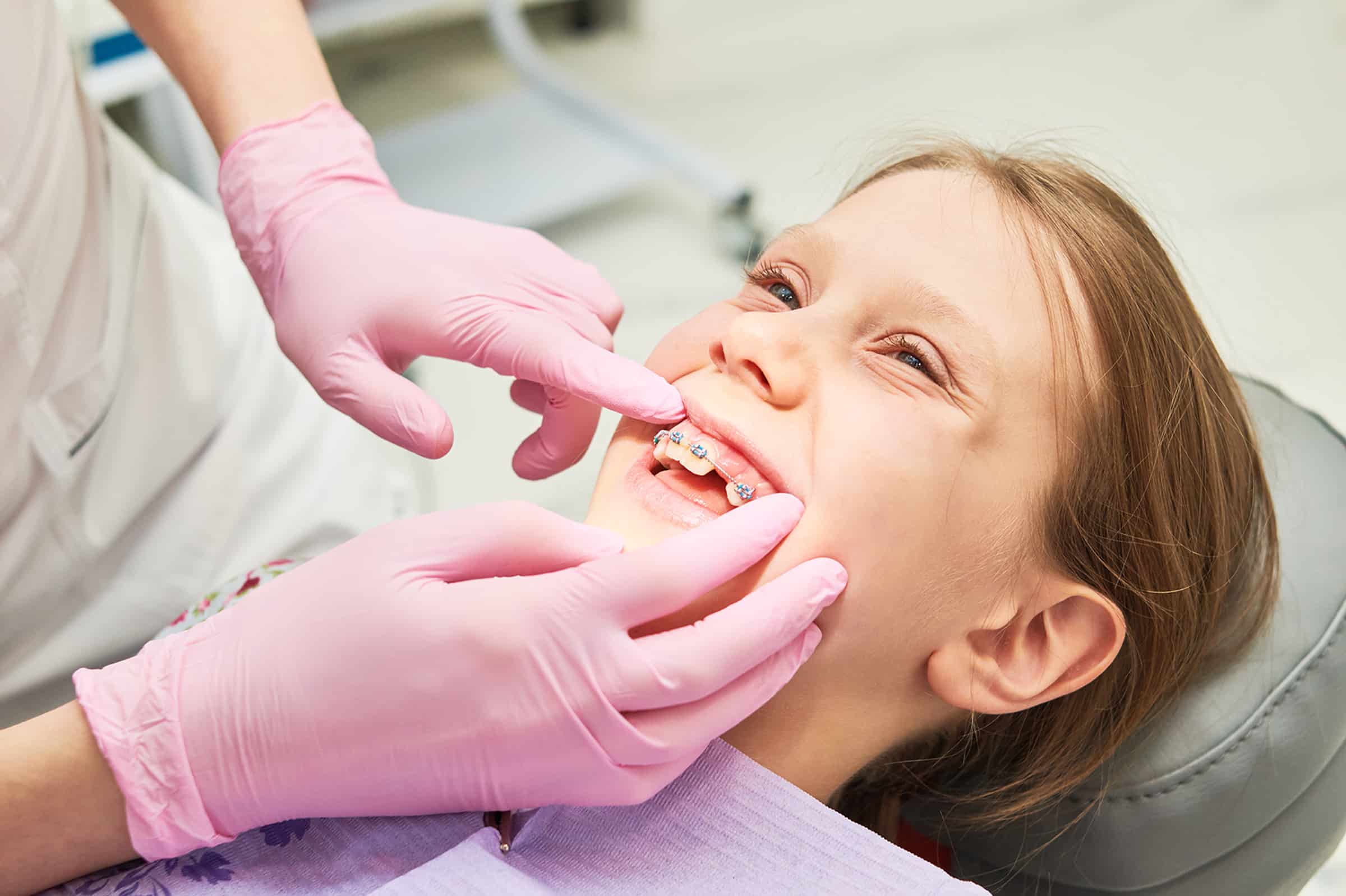 Girl getting braces treatment in West Reading, PA